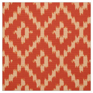 Tela Modelo del diamante de Ikat - mandarín y naranja