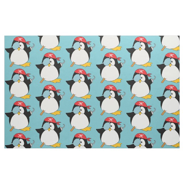 Tela Modelo del gráfico del pingüino del pirata ("Cuarto gordo" (fat quarter))