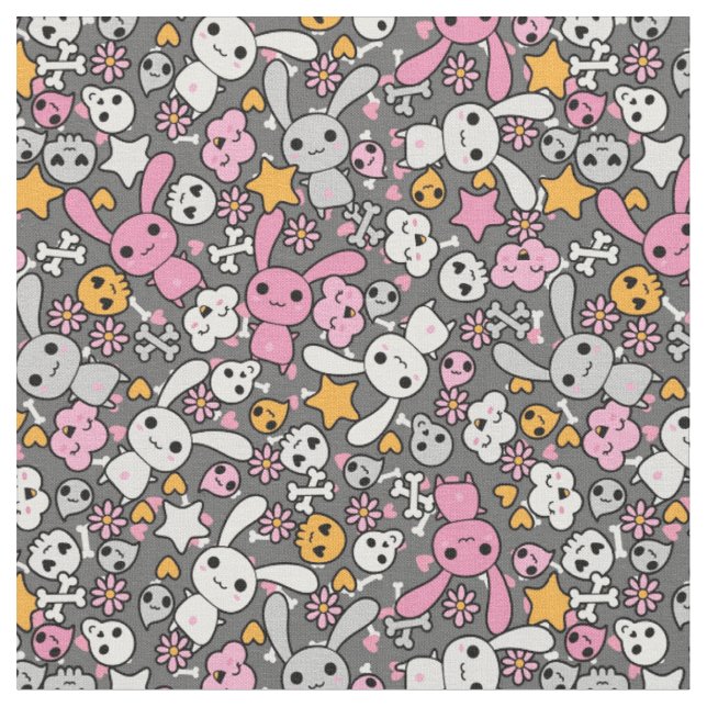 Tela modelo del gris del kawaii (De cerca)