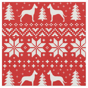 Tela Modelo del navidad de las siluetas de great dane