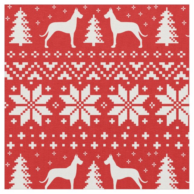 Tela Modelo del navidad de las siluetas de great dane (De cerca)