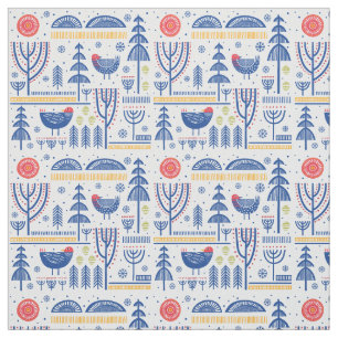 Tela Modelo del pájaro del invierno del arte popular