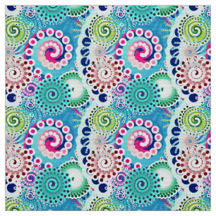 Tela Modelo del remolino del fractal, turquesa, rosa,