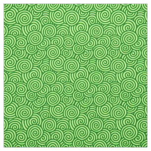 Tela Modelo del remolino del japonés - pino y verde