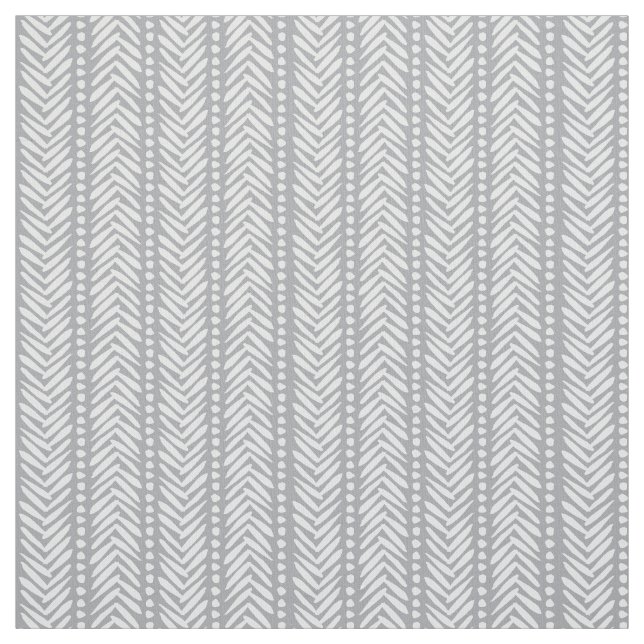 Tela Modelo dibujado mano gris de Chevron (Retal)