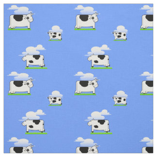 Tela Modelo divertido de las vacas y de las nubes del