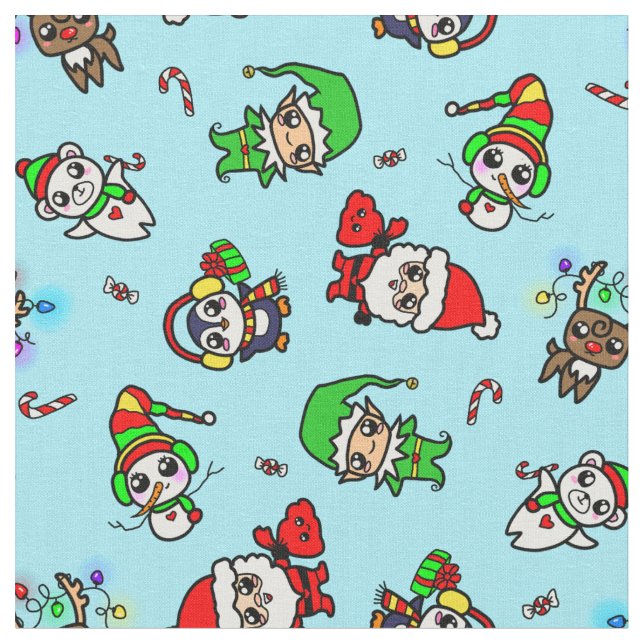 Tela Modelo dulce del carácter del navidad de Kawaii (De cerca)