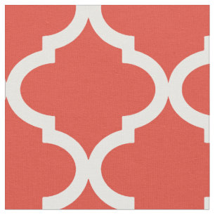Tela Modelo elegante de Moraccan Quatrefoil del rojo