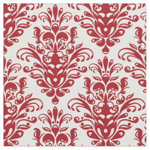 Tela Modelo elegante rojo oscuro y blanco del damasco