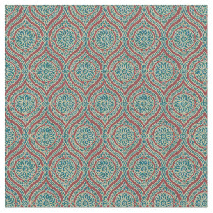 Tela Modelo étnico elegante de Ogee en marrón, trullo