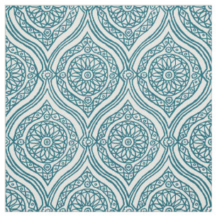 Tela Modelo étnico elegante de Ogee en trullo en blanc