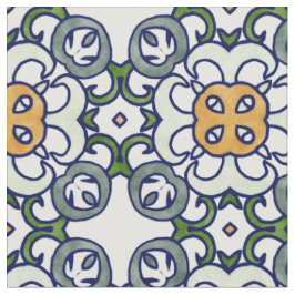Tela Modelo floral amarillo y verde del damasco