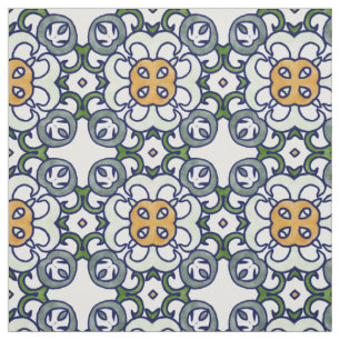 Tela Modelo floral amarillo y verde del damasco