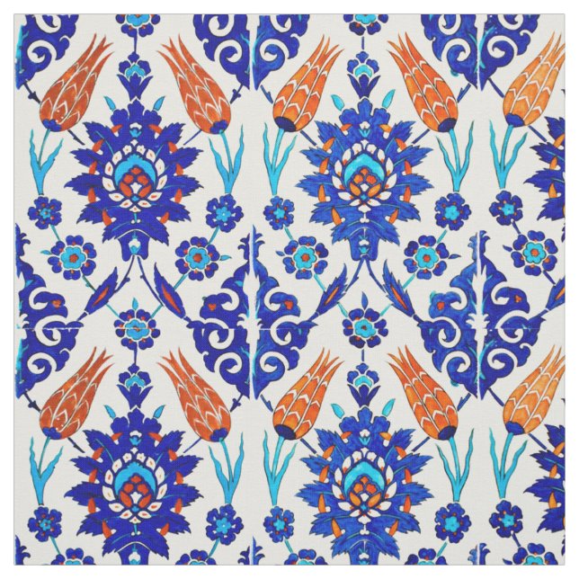 Tela Modelo floral de la teja de Azulejo del portugués (Retal)