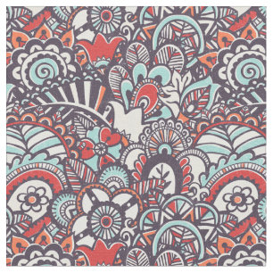 Tela Modelo floral del Doodle de Paisley