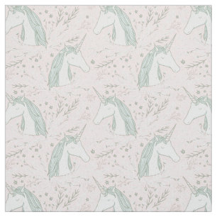 Tela Modelo floral dulce del unicornio