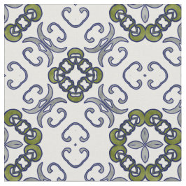 Tela Modelo floral gris y verde del damasco