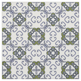 Tela Modelo floral gris y verde del damasco
