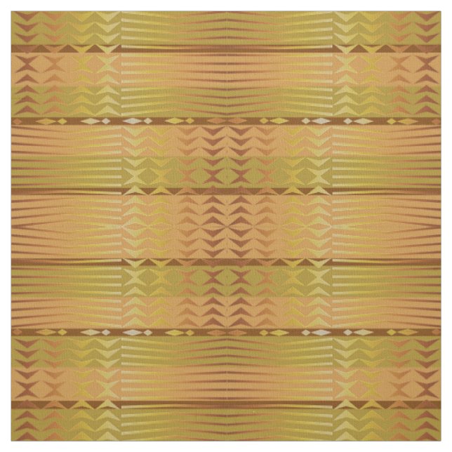 Tela Modelo geométrico africano de oro étnico (Retal)