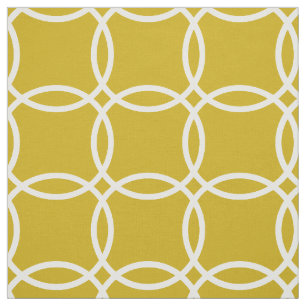 Tela Modelo geométrico amarillo y blanco de la mostaza