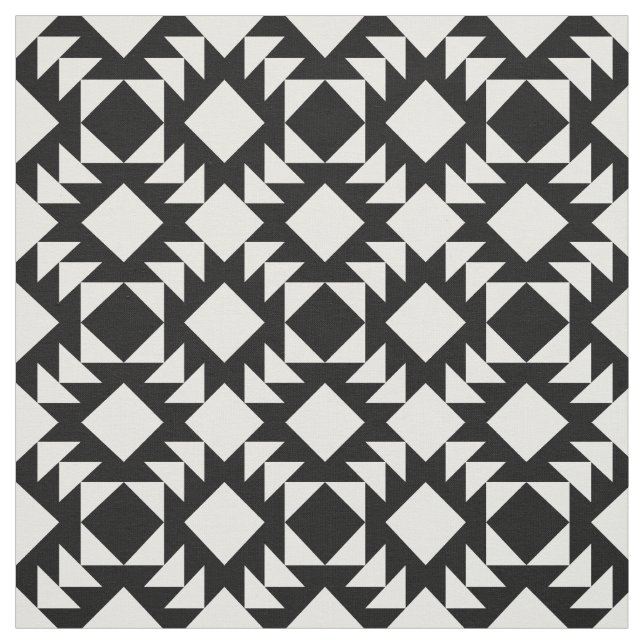 Tela Modelo geométrico blanco y negro (Retal)