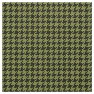 Tela Modelo geométrico de Houndstooth del verde caqui 