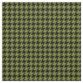 Tela Modelo geométrico de Houndstooth del verde caqui y