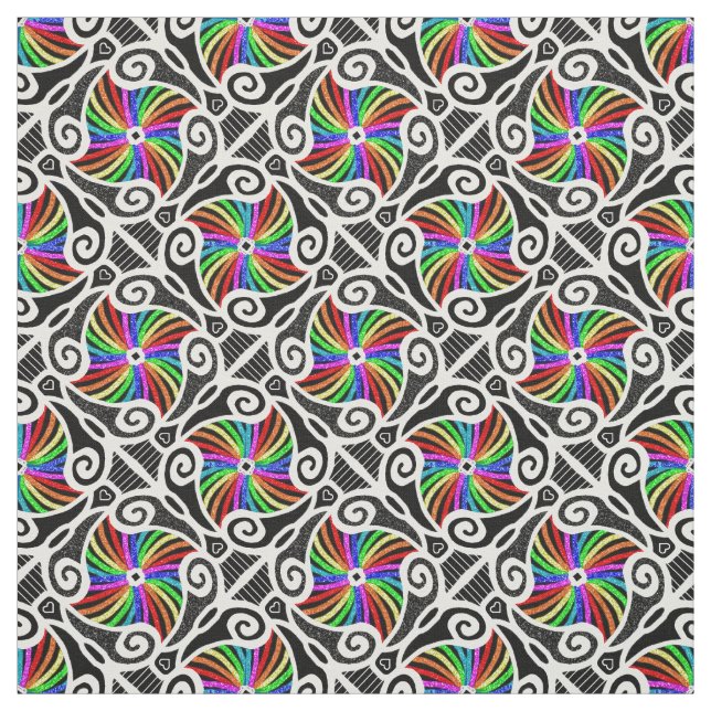 Tela Modelo geométrico del arco iris abstracto (Retal)