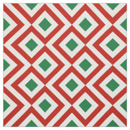 Tela Modelo geométrico del navidad rojo, blanco, verde