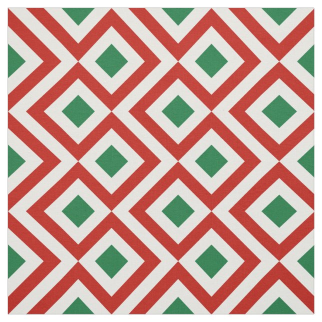 Tela Modelo geométrico del navidad rojo, blanco, verde (Retal)