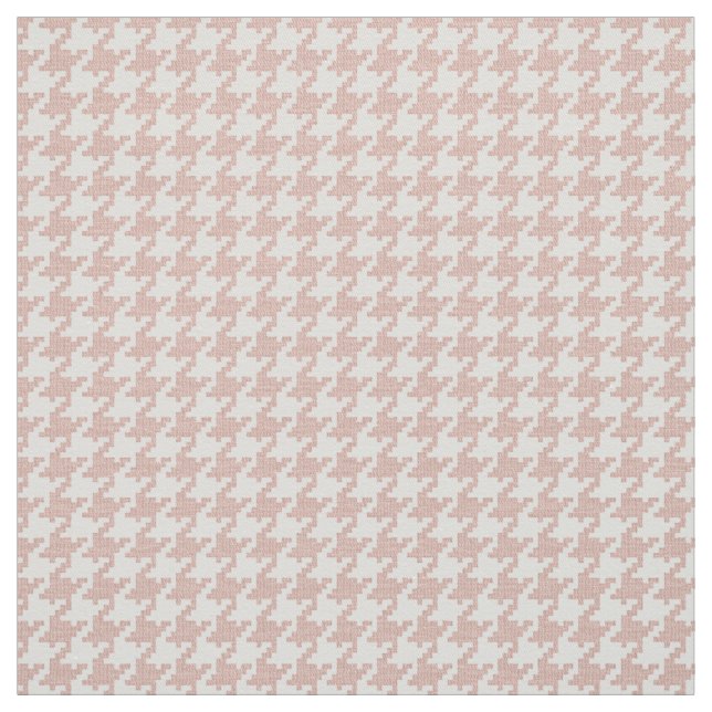 Tela Modelo geométrico rosado y blanco de Houndstooth (Retal)