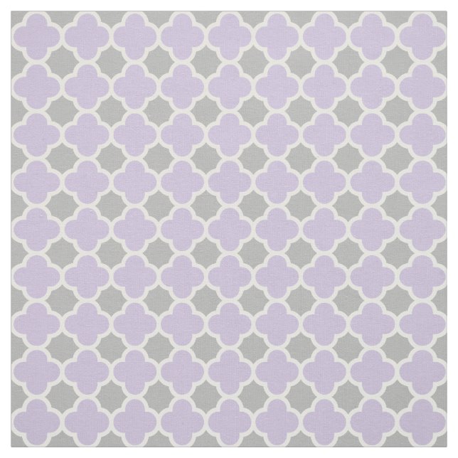 Tela Modelo gris blanco púrpura de Quatrefoil (Retal)