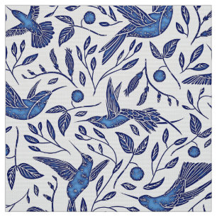 Tela Modelo inconsútil de los pájaros azules de Delft