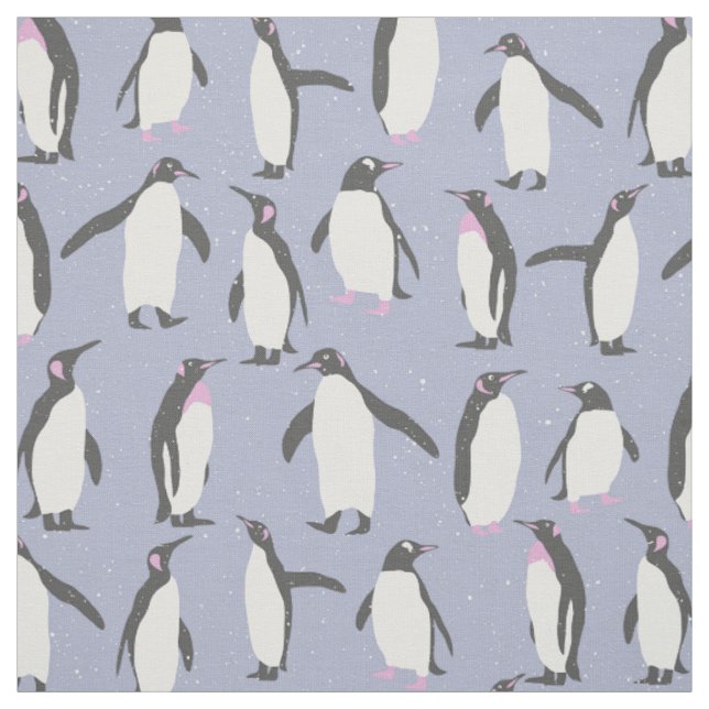 Tela Modelo inconsútil de los pingüinos del invierno + (Retal)