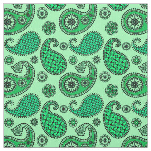 Tela Modelo, jade y verde menta de Paisley