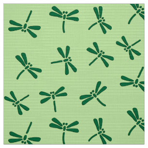 Tela Modelo japonés de la libélula, verde de jade