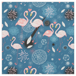 Tela Modelo lindo de los flamencos de las flores