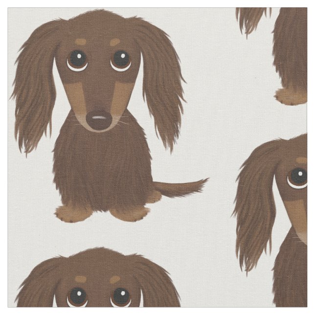 Tela Modelo marrón de pelo largo lindo del Dachshund (De cerca)
