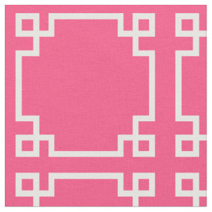 Tela Modelo moderno de clave griega rosa y blanco brill