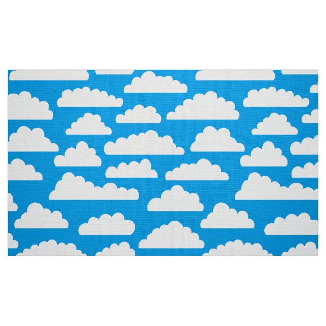 Tela Modelo mullido de las nubes - blanco en 009dea ("Cuarto gordo" (fat quarter))