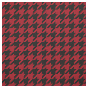 Tela Modelo negro rojo #2M de Houndstooth del arándano