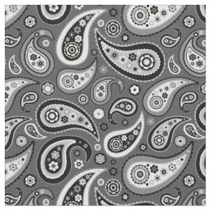 Tela Modelo negro y gris retro de Paisley