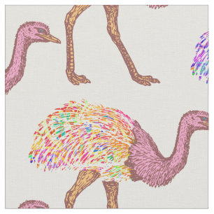 Tela Modelo pintado acuarela de la avestruz