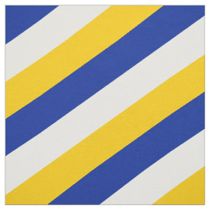 Tela Modelo rayado azul, blanco y amarillo