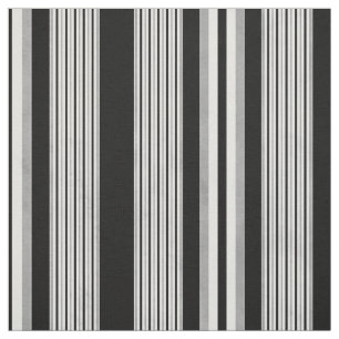 Tela Modelo rayado blanco y gris negro