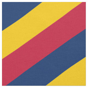 Tela Modelo rayado rojo, azul y amarillo