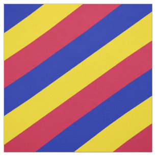 Tela Modelo rayado rojo, azul y amarillo