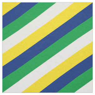 Tela Modelo rayado verde, blanco, amarillo y azul