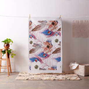 Tela Modelo retro bohemio del pavo real de Boho