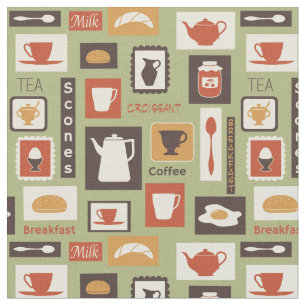 Tela Modelo retro con los platos de la cocina para el